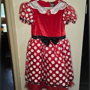 Mini Mouse Girls Costume Dress Size M   8/10 Witu Ears Head Band